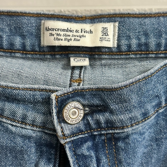 Abercrombie&fitch curve love capri jeans 90's slim Straight Ultra High rise Sz35 - Picture 2 of 8